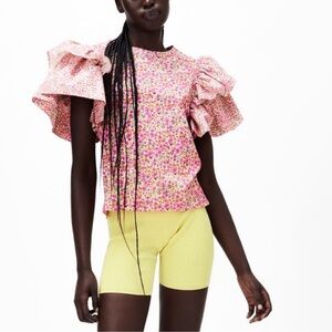 Zara Floral Ruffle Top